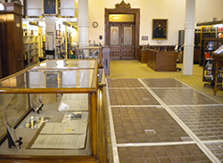 Photo of the Legislative Reference library showing glass tile floor.