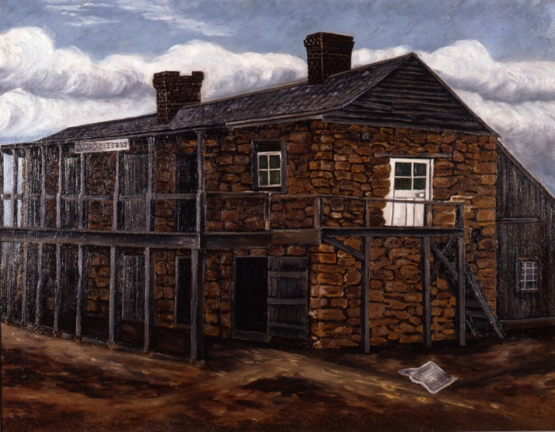 Painting of the Fort at Nacogdoches